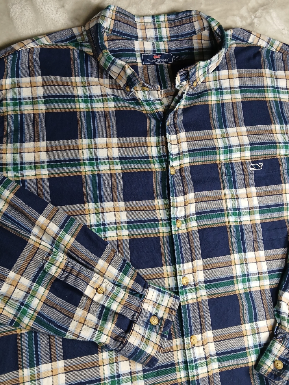 Vineyard Vines Button Down Shirt 3XT Men's Flannel Long Sleeve Plaid 3XLT